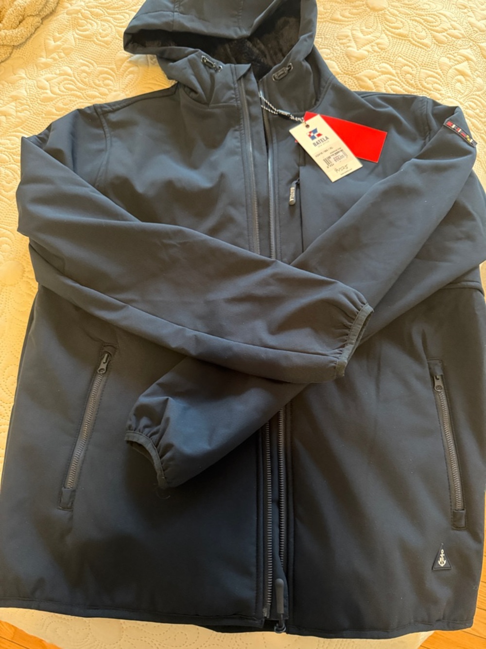 Men's Black Hooded Windbreaker Jacket by Batela